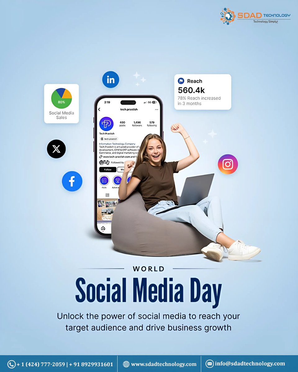 SdadTechnology's tweet photo. Social media isn’t just a tool — it’s your voice in the digital world.🌍📱✨
#sdadtechnology #worldsocialmediaday #socialmediaday2025 #digitalconnection #onlineinfluence #socialpower #trendingnow #socialmediamatters #globalvoices #digitalworld #contentcreators #instalife https://t.co/kH6erv5UK6