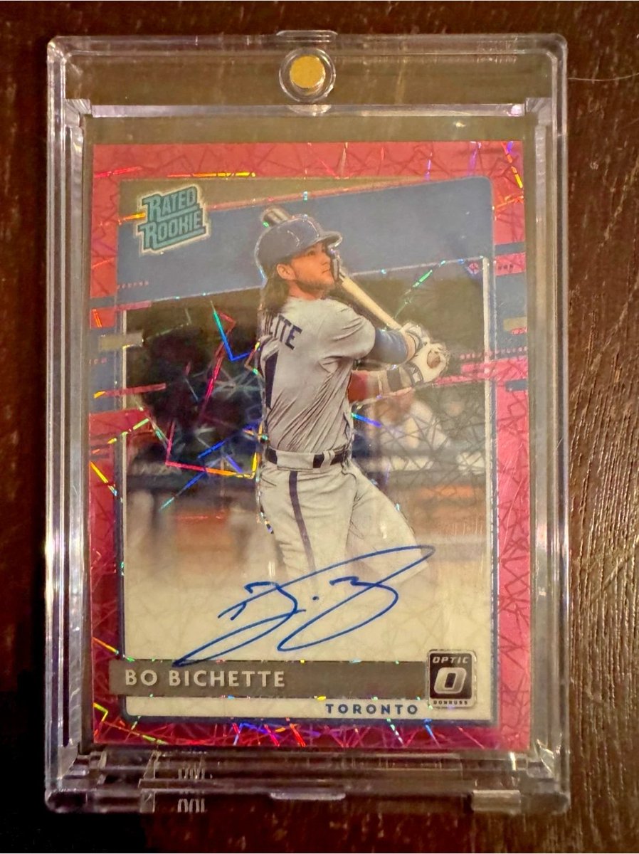 Damnit... bought another Bo Bichette card. 2020 Panini Donruss Optic Rated Rookie Signatures Pink on-card auto. When you can snag it for $25... you have to, right? <a href="/CardPurchaser/">Card Purchaser</a> <a href="/CardsCottage/">CottageCountryCards</a> <a href="/zesty_mate/">Sarah Garrett</a>