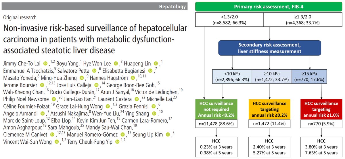 Terry Cheuk-Fung Yip (@terryyip12) on Twitter photo 🚀Our latest study on FIB-4 and LSM-VCTE guided risk-based #HCC #surveillance for patients with #MASLD
🔗shorturl.at/EmbgF
Huge thanks to #VCTE Prognosis Group collaborators!
#NIT #FIB4 #LSM <a href="/Gut_BMJ/">Gut Journal</a> <a href="/CUHKGI/">CUHK Gastroenterology & Hepatology</a> <a href="/CUHKMedicine/">CUHK Medicine</a> <a href="/JimmyLaiCT/">Jimmy Che-To Lai</a> <a href="/wonglaihung/">Grace Wong</a> <a href="/VWSWong/">Vincent Wong</a> 🚀Our latest study on FIB-4 and LSM-VCTE guided risk-based #HCC #surveillance for patients with #MASLD
🔗shorturl.at/EmbgF
Huge thanks to #VCTE Prognosis Group collaborators!
#NIT #FIB4 #LSM <a href="/Gut_BMJ/">Gut Journal</a> <a href="/CUHKGI/">CUHK Gastroenterology & Hepatology</a> <a href="/CUHKMedicine/">CUHK Medicine</a> <a href="/JimmyLaiCT/">Jimmy Che-To Lai</a> <a href="/wonglaihung/">Grace Wong</a> <a href="/VWSWong/">Vincent Wong</a>