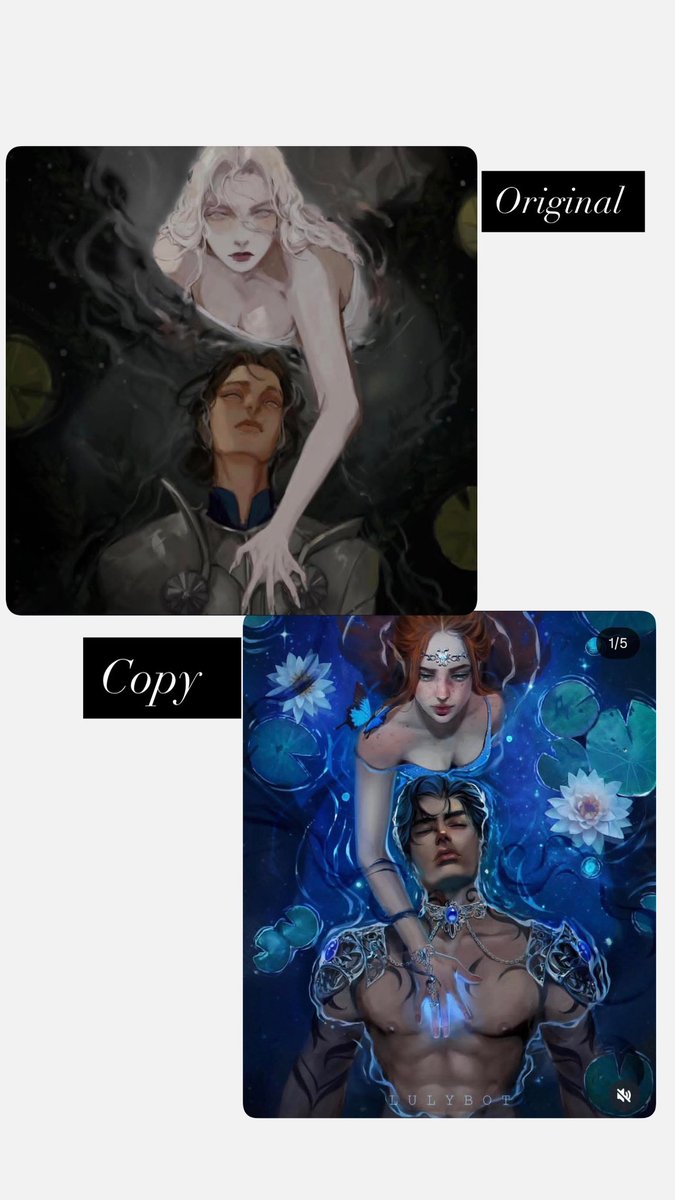 The artist approved sharing the screenshots to correct the lie. This creator did NOT get permission before copying their art. She sought it after the copied art was posted. Timestamps don’t lie. Copied art was posted in December. Message to OG artist was sent in January