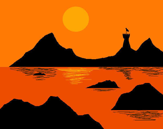 hate_last's tweet photo. Here's a simple sunset drawing while I prepare my 3rd painting about the strange world of Planet Zorboros. https://t.co/uhGggfHTHP