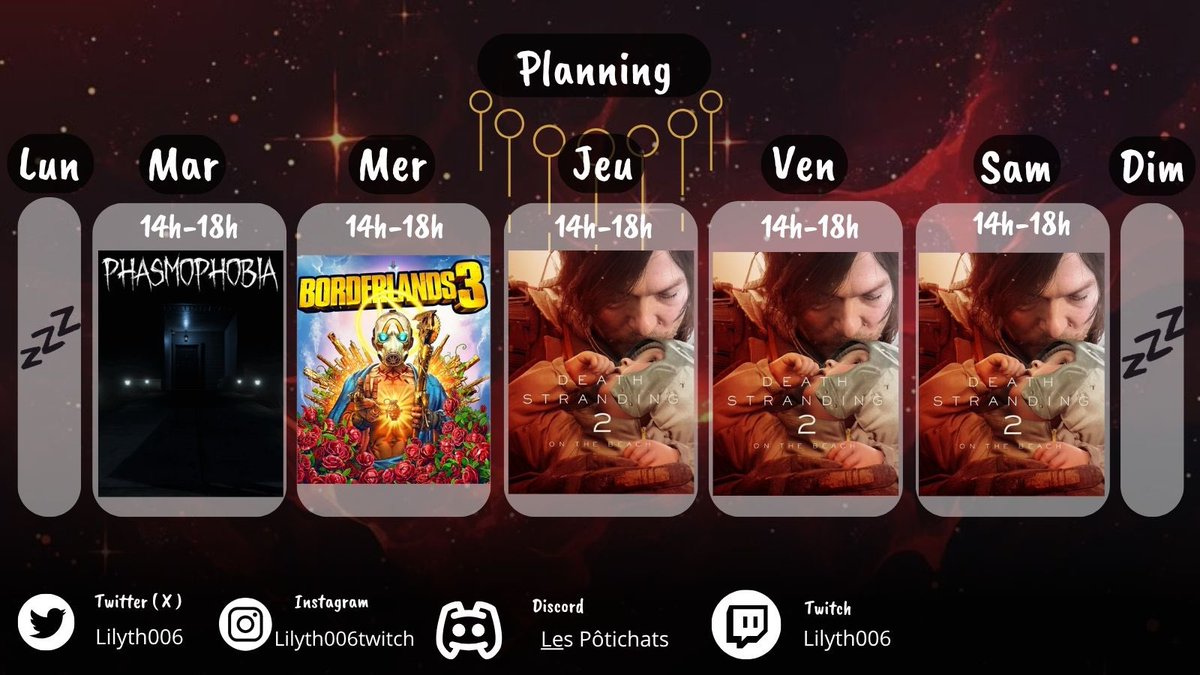 Bon lundi internet ✨

Voici le planning de la semaine ! La hype DS2 est bien présente, je vous avoue 😂