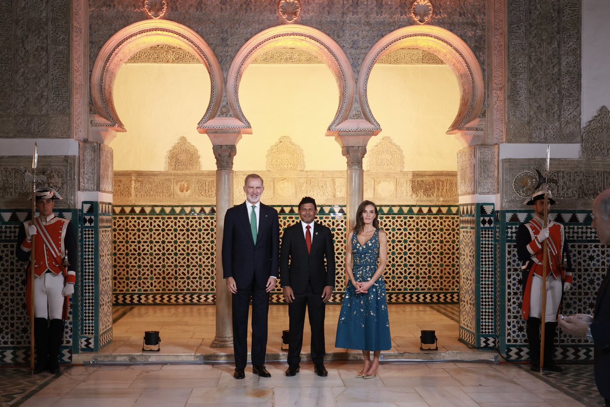 His Excellency Vice President Uz <a href="/HucenSembe/">Hussain Mohamed Latheef</a> attended an official dinner hosted by Their Majesties King Felipe VI and Queen Letizia of Spain at the Real Alcázar de Sevilla, in honour of leaders attending the Fourth International Conference on Financing for Development (FfD4).