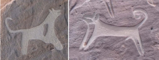 saberspray's tweet photo. I've found the first cave painting of a dog meme in history. This was craved into a cave in the middle east over 8000 years ago. Check it out here https://t.co/lDvFg96lM1 https://t.co/lZ24ENe6bV