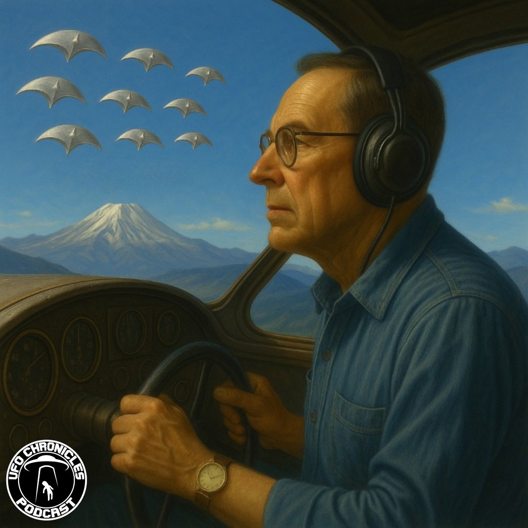 The Birth of Flying Saucers: 
Kenneth Arnold’s 1947 Sighting
Near Mount Rainier, Washington, USA
June 24, 1947

On June 24, 1947, Kenneth Arnold, piloting his small single-engine Call Air A2, was on a search mission for a missing military transport aircraft. While cruising at