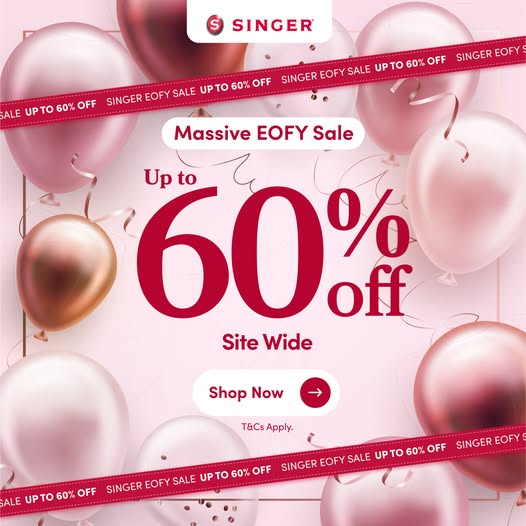 SingerSewingAus's tweet image. 🚨 LAST CHANCE: SINGER EOFY SALE – Up to 60% OFF!* 🚨

Final hours to save on machines, accessories &amp;amp; more – once it's gone, it's GONE!

👉 Shop now: singerco.com.au/sale

#SewWithSinger #SingerSewing #CreativeStitching #SingerEOFYSale