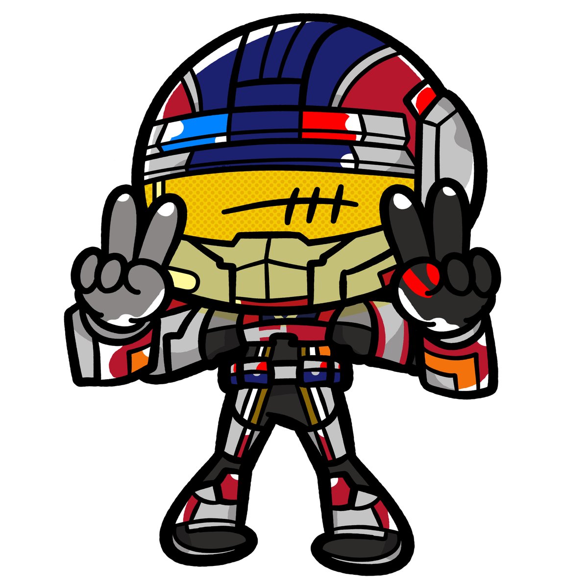 #ローカルヒーローシール🦸★
第１９弾はこの方！

またまた海外のローカルヒーローさんが登場！
シンガポールより
GENFORCER「コリー」さん！
イラストはこんな感じになったー
