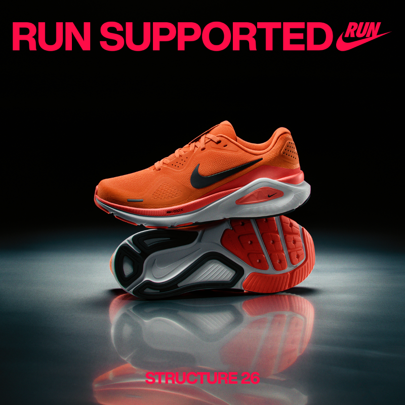 Nike's tweet photo. Supportive cushioning in the new Structure 26 helps keep runners running.
