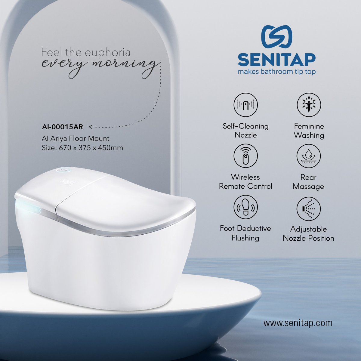 Senitap94's tweet image. Say goodbye to traditional methods and hello to self-cleaning nozzle technology for a more luxurious and feminine washing experience. ✨ #UpgradeYourRoutine 💎💦 #UpgradeYourSpace 🛁💆‍♀️ #SelfCareGoals
senitap.com
bathdot.com
•
•
info@senitap.com