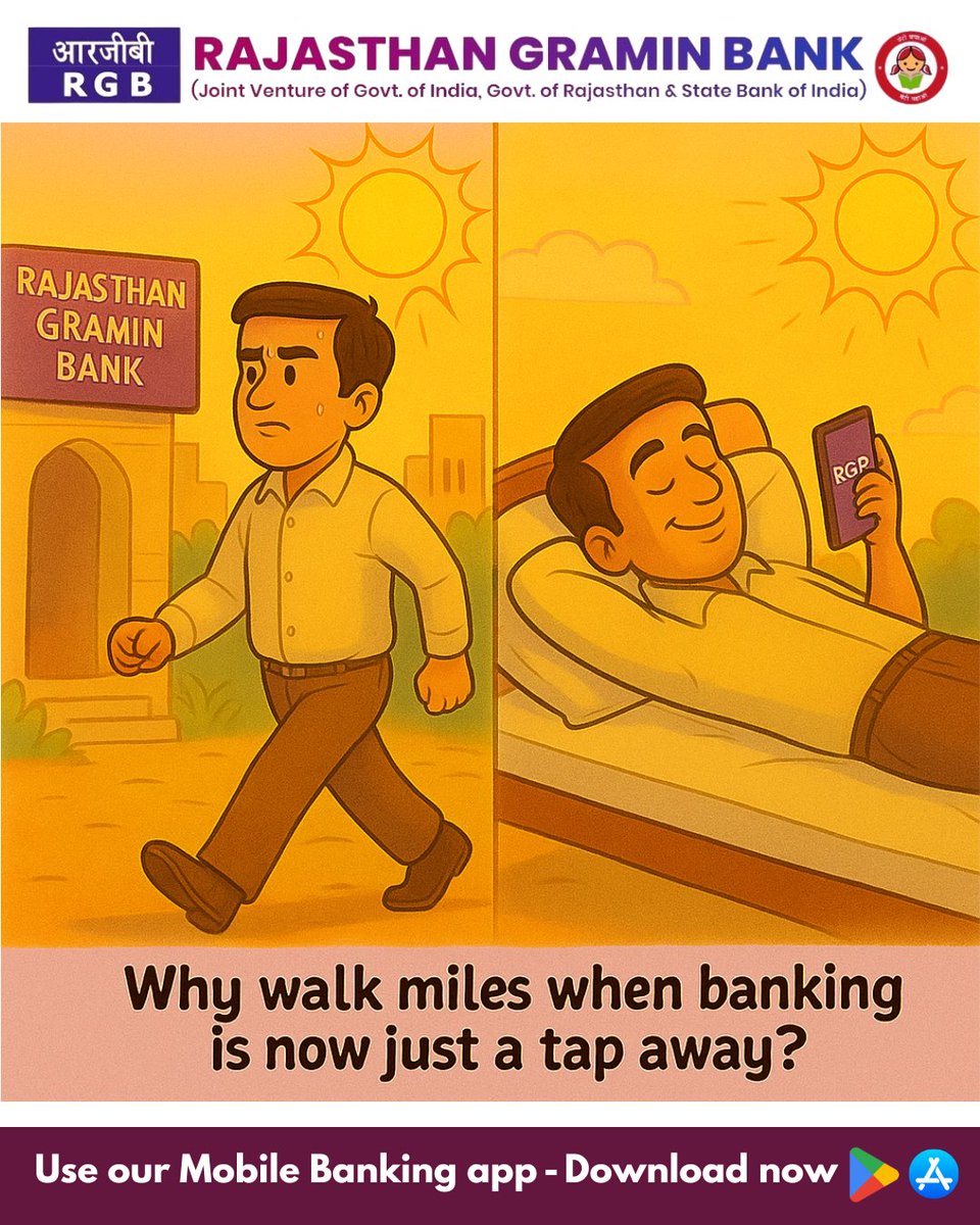 RajasthanGB's tweet image. ⚡Bills? Transfers? Balance check?

Do it all in seconds — wherever you are.

📲 Download the Mobile Banking App now!

#FastBanking
#BankOnTheMove
#rajathangraminbank
#RGB
#graminbank
#MobileBanking