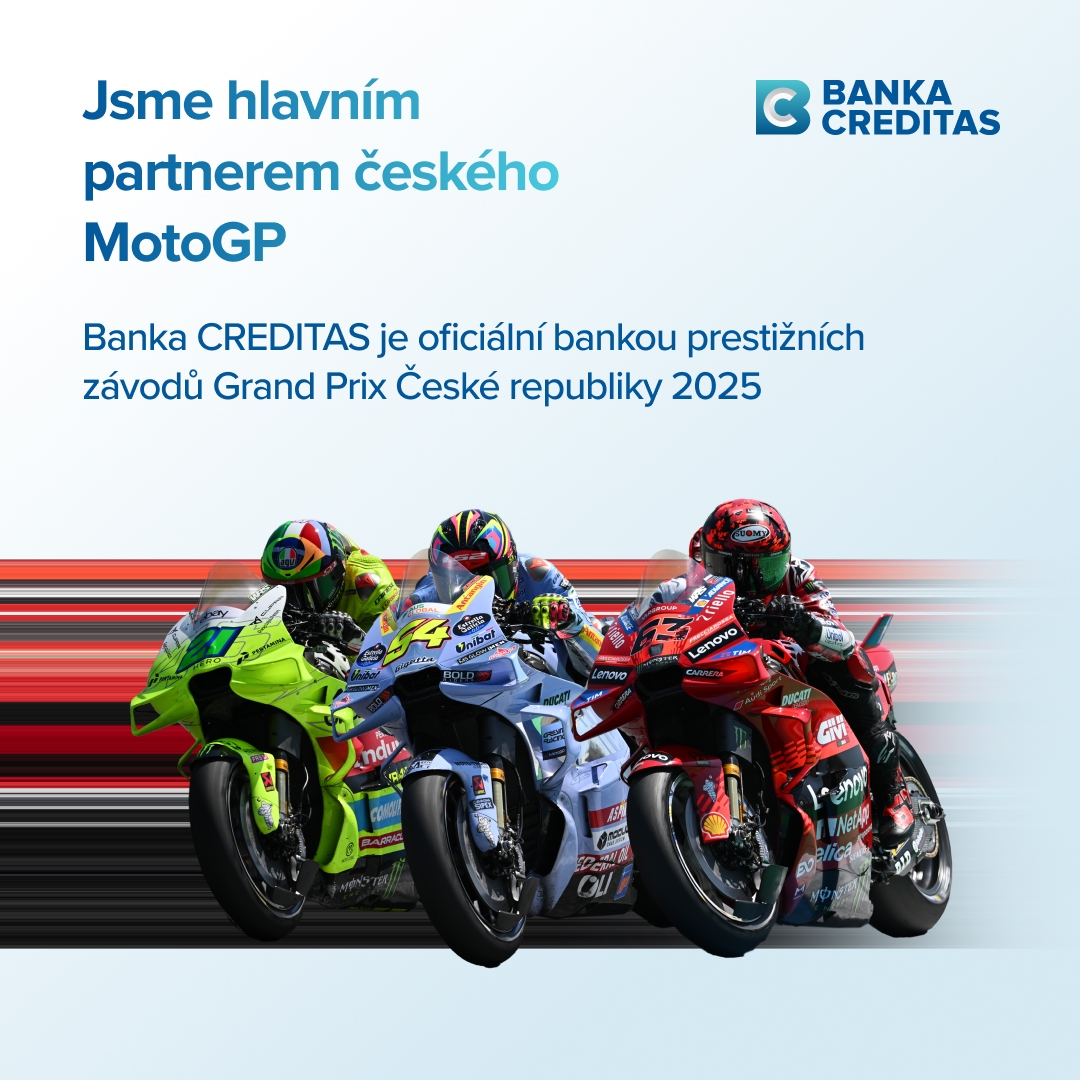 🏁 Budeme u toho
Banka CREDITAS se stala oficiálním partnerem Mistrovství světa silničních motocyklů, které se po pěti letech vrací od Brna. Grand Prix ČR 2025 proběhne ve dnech 18. – 20. července a očekává se účast tisíců fanoušků. 
➡creditas.cz/moto-gp

#vasenprorychlost