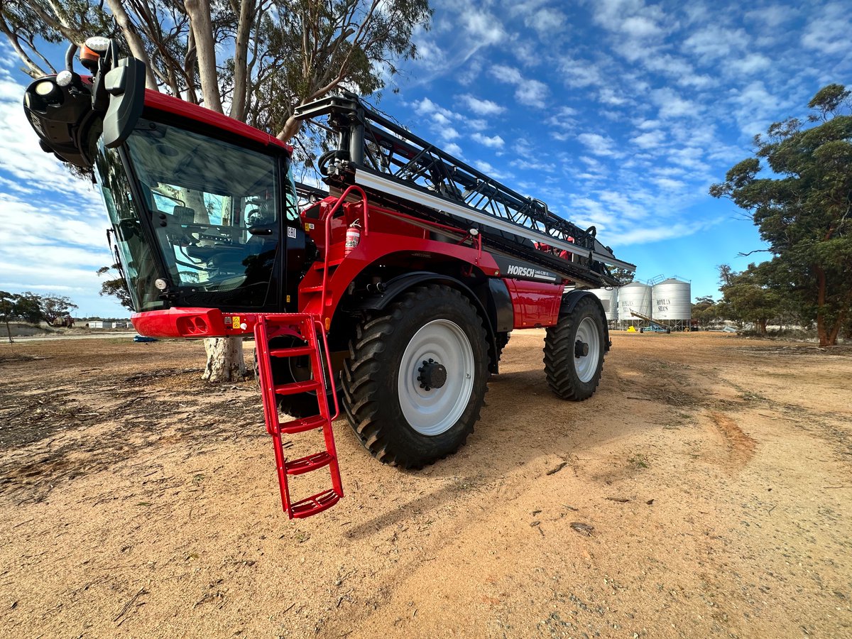 Machinery starting to arrive at the Merredin DPIRD  Research Station for tomorrow's Grain Automate Expo and Live Machinery Demo Day. Horsch Leeb a machine out of Europe will be popular, fairly new to WA.
