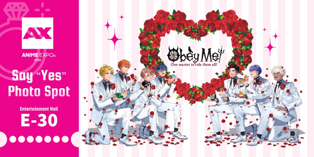 「どうか”イエス”と言って」

AXブース（Entertainment Hall E-30）では、
7兄弟にプロポーズされちゃうフォトブースが登場！
中央に立って、ぜひ写真を撮ってくださいね

誰の指輪を受け取るのか…それはあなた次第✨️💍
写真のシェアは、もちろん #ObeyMAX2025 
たくさんのシェアお待ちしてます！