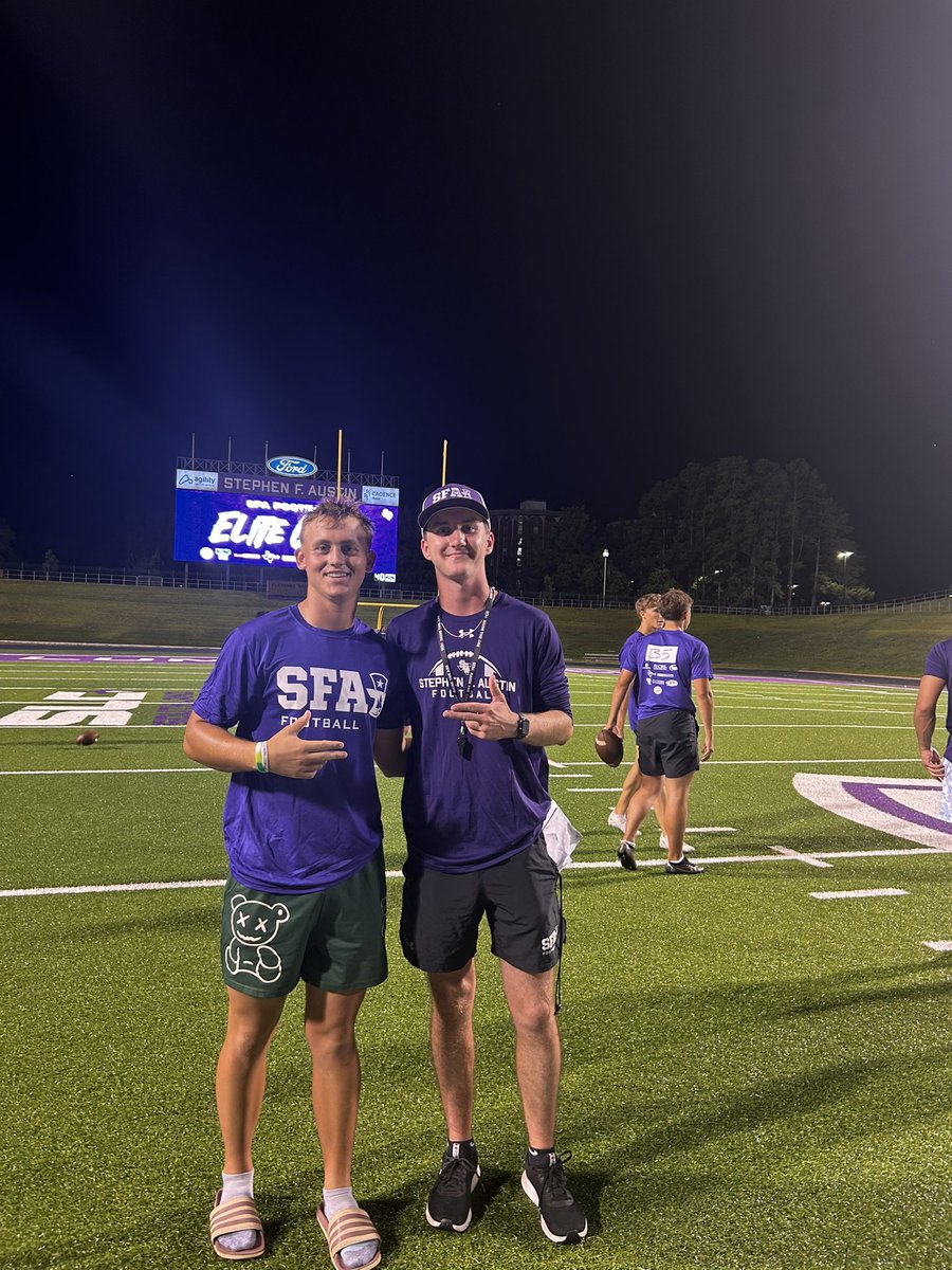 CooperTougas's tweet image. Had an amazing night at SFA on Friday. Super fun environment and great camp ran by @CoachNikNelson and @CoachBShelton . I did well charting 7/10 on field goals in the rain and did great on kickoff with a big ball of 63 yards with a 3.74 hang. Thanks to all the staff out there.