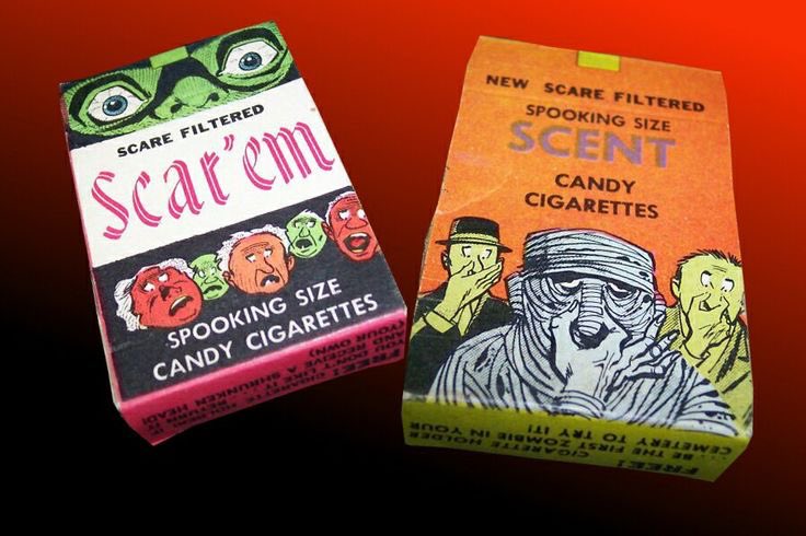 hauntorama's tweet image. Spooky “Halloween themed” candy cigarettes from Four Star Candy Company (1960s). 
#SpookyScarySunday #HorrorCommunity