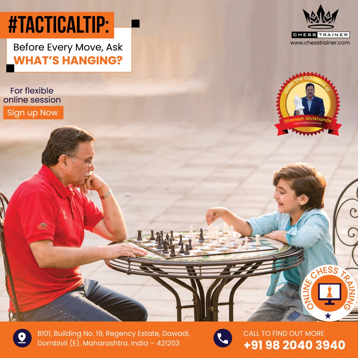 Chess_trainer91's tweet image. 💡 #TacticalTip: Before every move, ask - What’s hanging? 

♟️ Spot loose pieces &amp;amp; threats to avoid costly mistakes. Train your tactical eye with #FIDEInstructor Dhanesh Shrikhande. 👀

🌐 chesstrainer.com

#ChessTips #ChessTraining #ChessCoachOnline #Chess #ChessTrainer