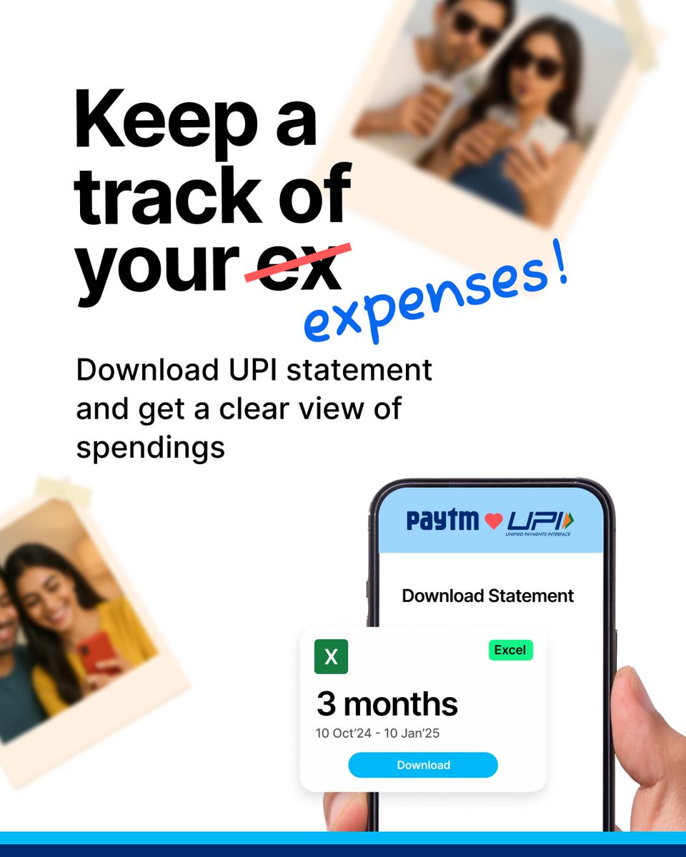 Download your UPI statement in PDF or Excel format 🚀
All your payments, in one place. Everything neatly organised for your UPI linked bank accounts. 🤝

#PaytmKaro