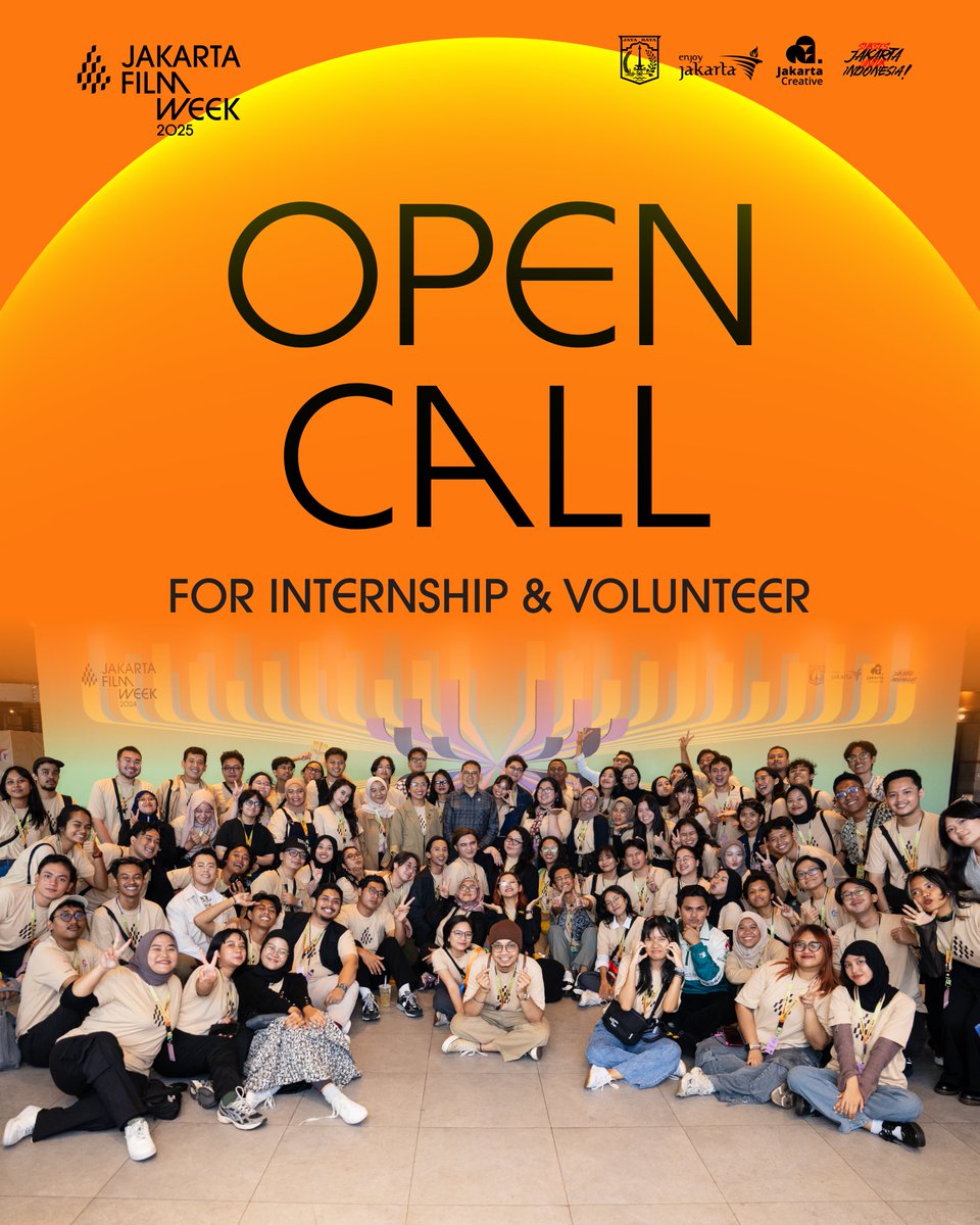 📢 CALL FOR VOLUNTEERS &amp; INTERNSHIPS 📢

Love films as much as we do? Want to join the fun and excitement behind Jakarta Film Week 2025?

Come hang out with us as a volunteer or intern!

#JakartaFilmWeek2025