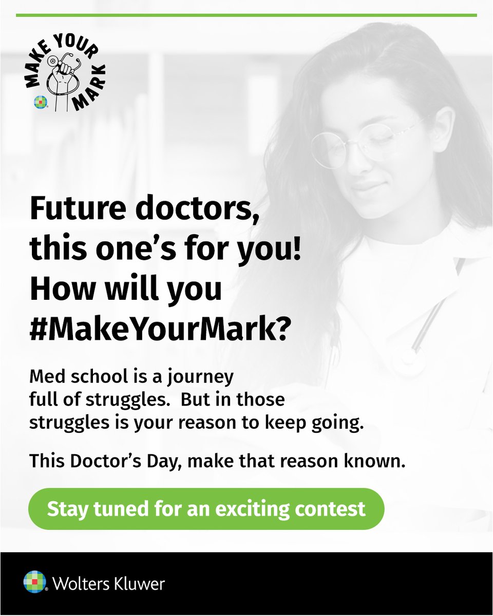 The sleepless nights. The study marathons. The moments you almost gave up, but didn’t. This #DoctorsDay, you’ll get a chance to share it all.

To tell the world what drives you to #MakeYourMark.

Stay tuned!

#WoltersKluwerIndia #StudyMarathon #MedMotivation #DoctorDiaries