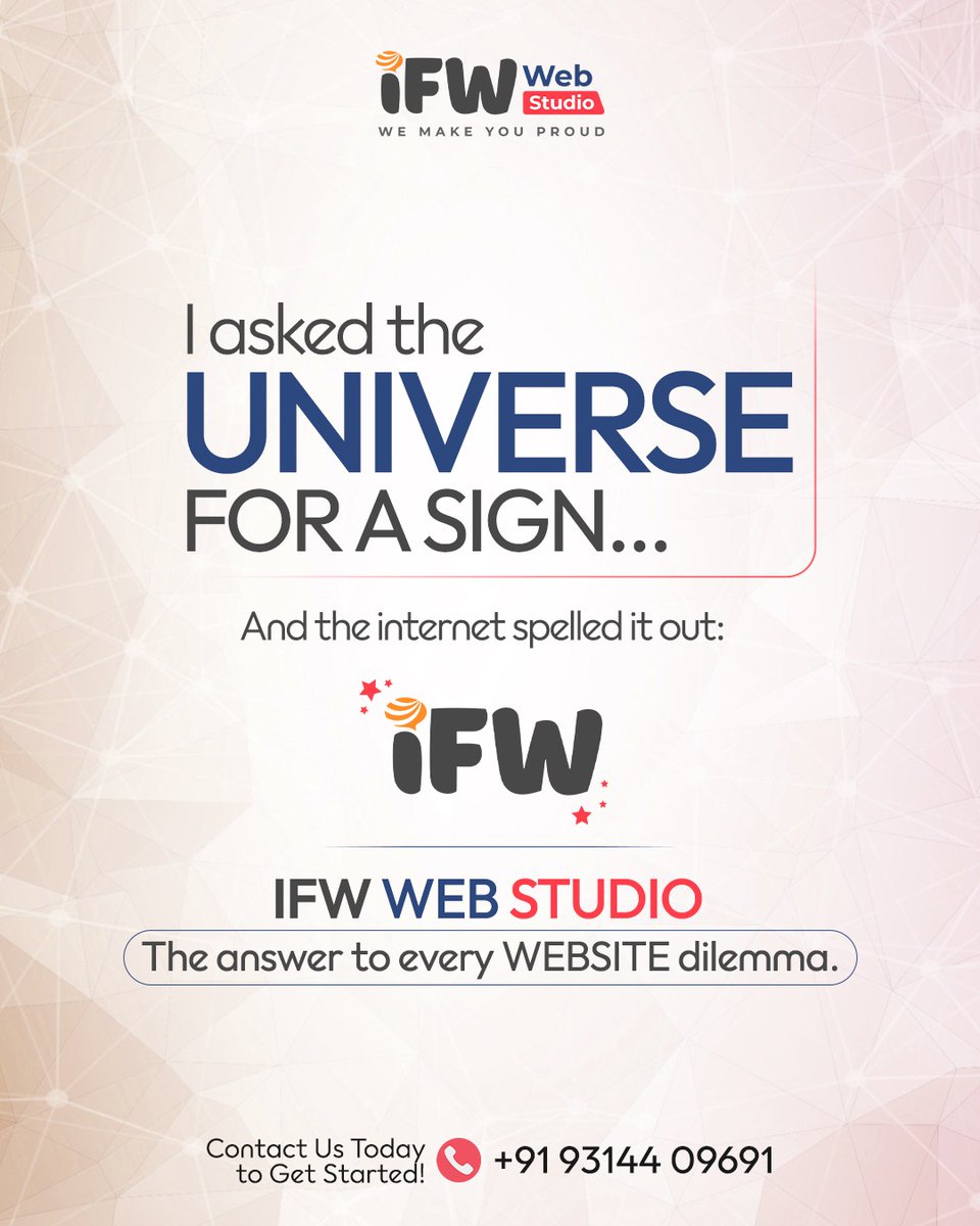 IFWWebStudio's tweet image. Everywhere we looked, the signs pointed to one thing:
IFW Web Studio.
Not a coincidence. Just good branding.
Let’s rebuild your web presence — the smart way.

📲 Contact us now!
📞+91 93144 09691
🌐 ifwwebstudio.com

#WebDesign #WebsiteDevelopment #IFWWebStudio