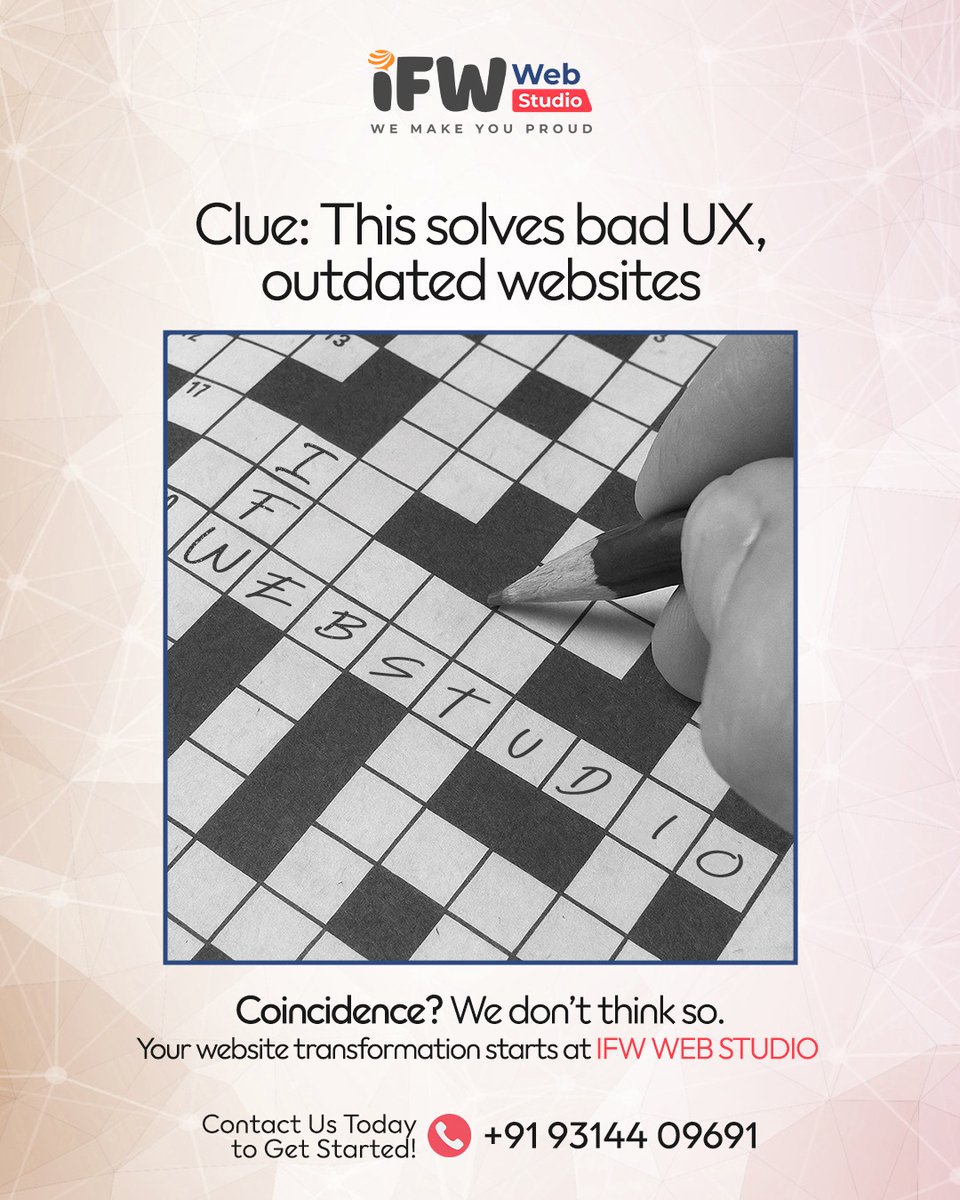 IFWWebStudio's tweet image. Everywhere we looked, the signs pointed to one thing:
IFW Web Studio.
Not a coincidence. Just good branding.
Let’s rebuild your web presence — the smart way.

📲 Contact us now!
📞+91 93144 09691
🌐 ifwwebstudio.com

#WebDesign #WebsiteDevelopment #IFWWebStudio