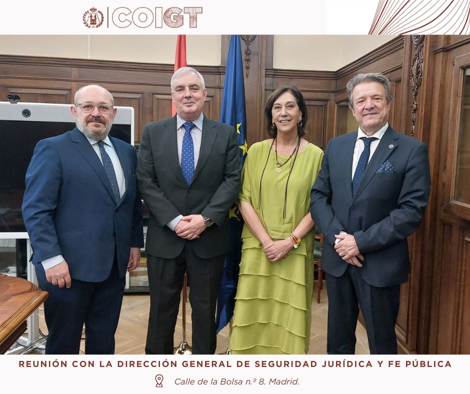 El COIGT refuerza la colaboración con el Ministerio de Justicia en materia de seguridad jurídica y formación especializada. coigt.com/noticia/3993