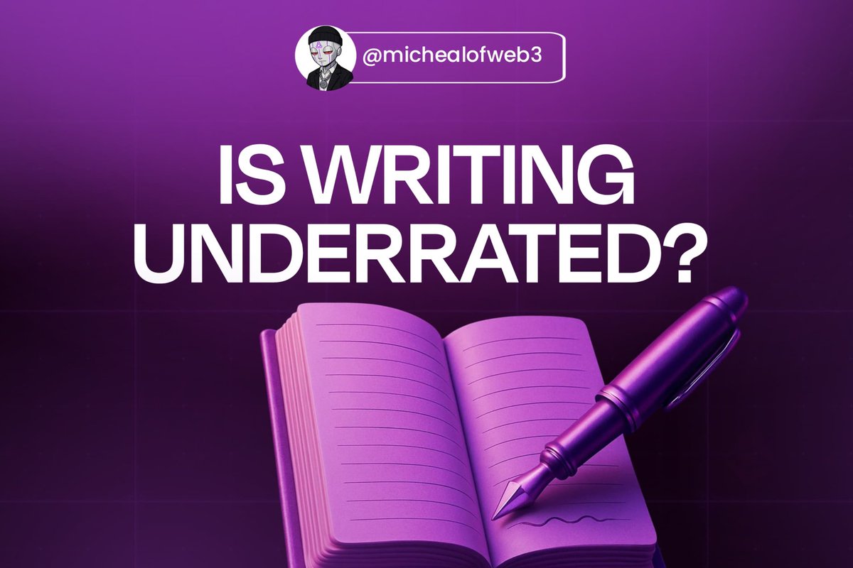 michaelofweb3's tweet image. In a space where everyone’s loud, writing is how you get heard.
When most people enter Web3, they chase the flashy skills.
Trading? That’s where the fast money is.
Coding? That’s where the builders are.
But the one skill no one talks about enough?