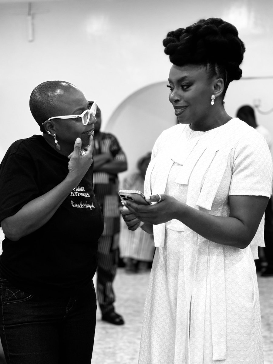 Lọlá Shónẹ́yìn (@lolashoneyin) on Twitter photo It was wonderful to welcome our Chimamanda to <a href="/Ouida_Lagos/">Ouida Lagos</a> yesterday. We had a blast. 🥰😍😘 It was wonderful to welcome our Chimamanda to <a href="/Ouida_Lagos/">Ouida Lagos</a> yesterday. We had a blast. 🥰😍😘