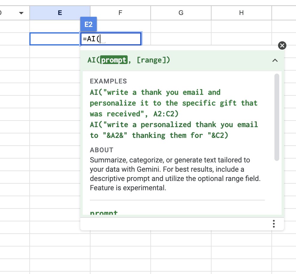 I’ve been waiting for this feature for 2 years…

And finally, Google has enabled the =AI() function in Google Sheets to call Gemini directly on a cell 🤤

Until now, we had to work with App Scripts or rely on third-party tools, but with the recent improvements to Gemini (a model