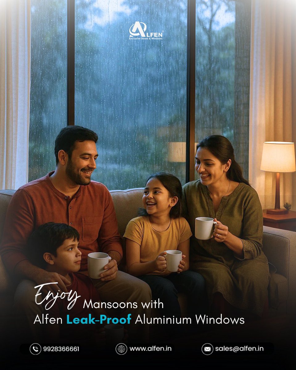 No leaks, no worries — just warm cups☕ and laughter with ALFEN.  
.
.
📍 Explore more at alfen.in
📞 Call us: 9928366661
.
.
#alfen #Aluminiumwindows #pergolas #aluminiumdoors  
[Alfen, Aluminium Windows, aluminium doors, Railings, Pergolas, Retractable Roofs]