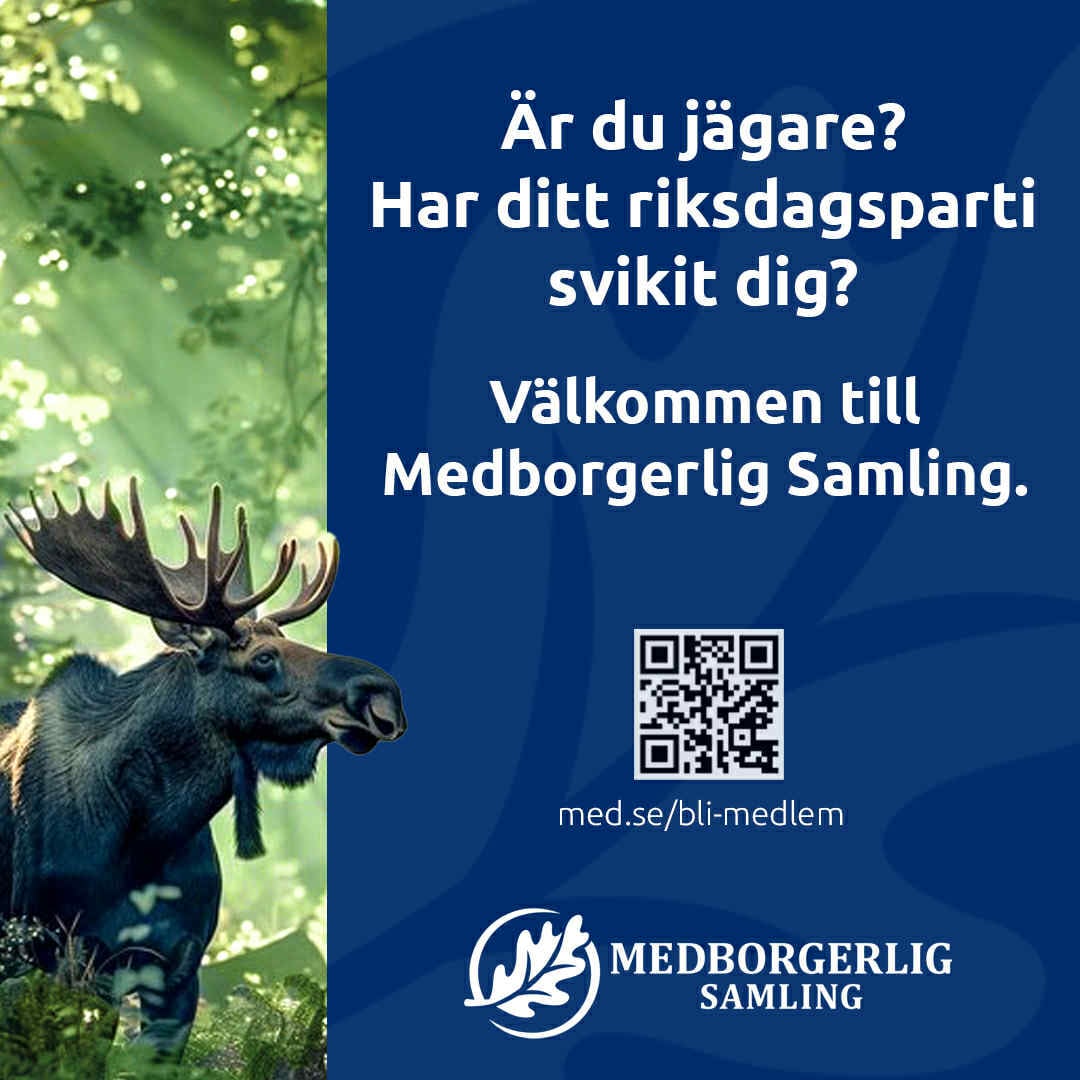AR-15 förbjuds. Inte för att det hjälper – utan för att regeringen vill se handlingskraftig ut.
Svenska jägare offras för att Tidöpartierna ska slippa kritik från vänstern.

Det är fegt. Det är föraktfullt. Det är symbolpolitik när den är som sämst.

Medborgerlig Samling kommer