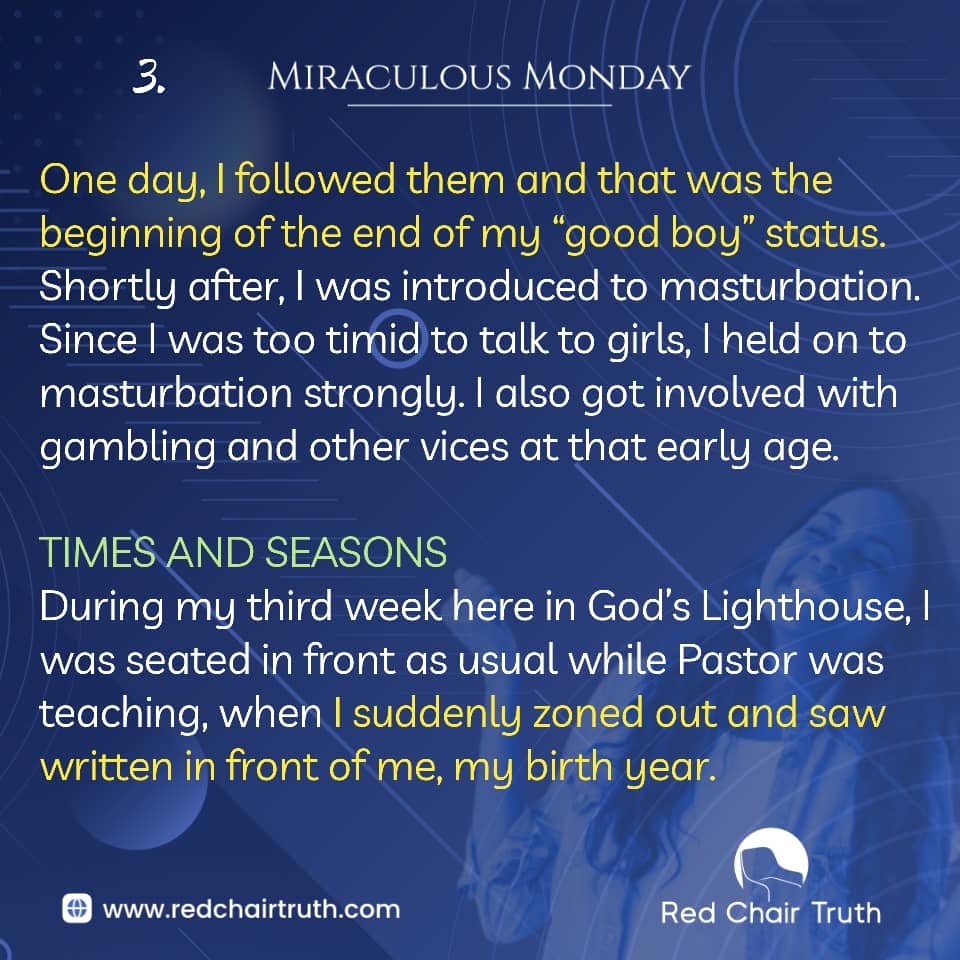 redchairtruth1's tweet image. Join us as we start another exciting story of redemption on today's Miraculous Monday!

#RedChairTruth #MiraculousMonday #GLHtestimonies #Testimony #Itestify #RCT #ItaUdoh