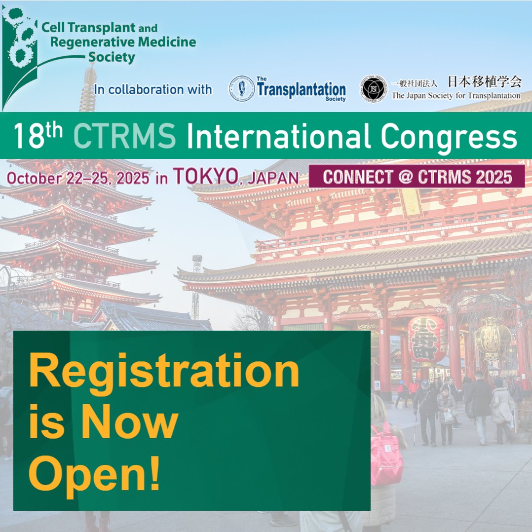 📅 Register by July 25 to benefit from EARLY-BIRD registration fees!
🌍 Thank you to all the abstract submitters who have contributed to reaching record-breaking abstract submission numbers.
Notification emails are expected to be sent out on July 15.
#CTRMStokyo2025