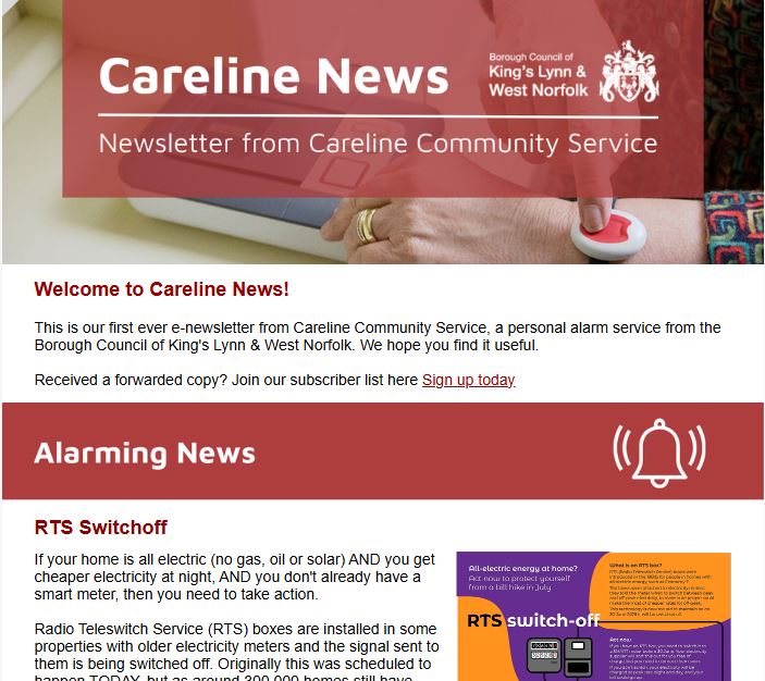 The first ever Careline News e-newsletter is in your inboxes!

You can read it online and subscribe here: secure.campaigner.com/csb/Public/sho… 

Let us know in the comments what you'd like to see in next month's edition 😄 #careline #telecare #carealarm