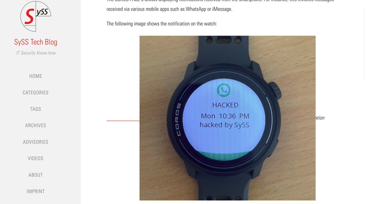 Ray Maker (@dcrainmakerblog) on Twitter photo COROS has confirmed a substantial set of security vulnerabilities, impacting not just the watch, but COROS online account as well. These were initially spotted by security researcher <a href="/moritz_abrell/">Moritz Abrell</a> and I've confirmed they impact all devices. Full details: dcrainmaker.com/2025/06/coros-… COROS has confirmed a substantial set of security vulnerabilities, impacting not just the watch, but COROS online account as well. These were initially spotted by security researcher <a href="/moritz_abrell/">Moritz Abrell</a> and I've confirmed they impact all devices. Full details: dcrainmaker.com/2025/06/coros-…