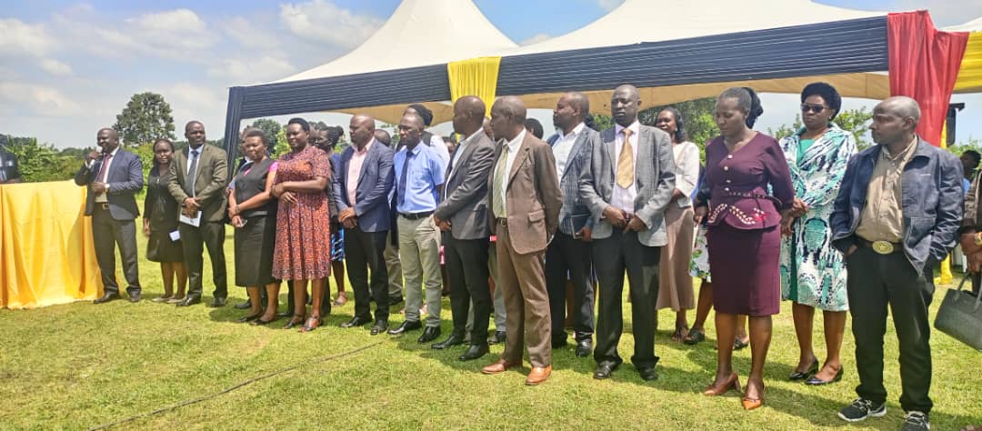 Kabarole Distrct LG workers giving in there  introductions guided by the Distrct CAO