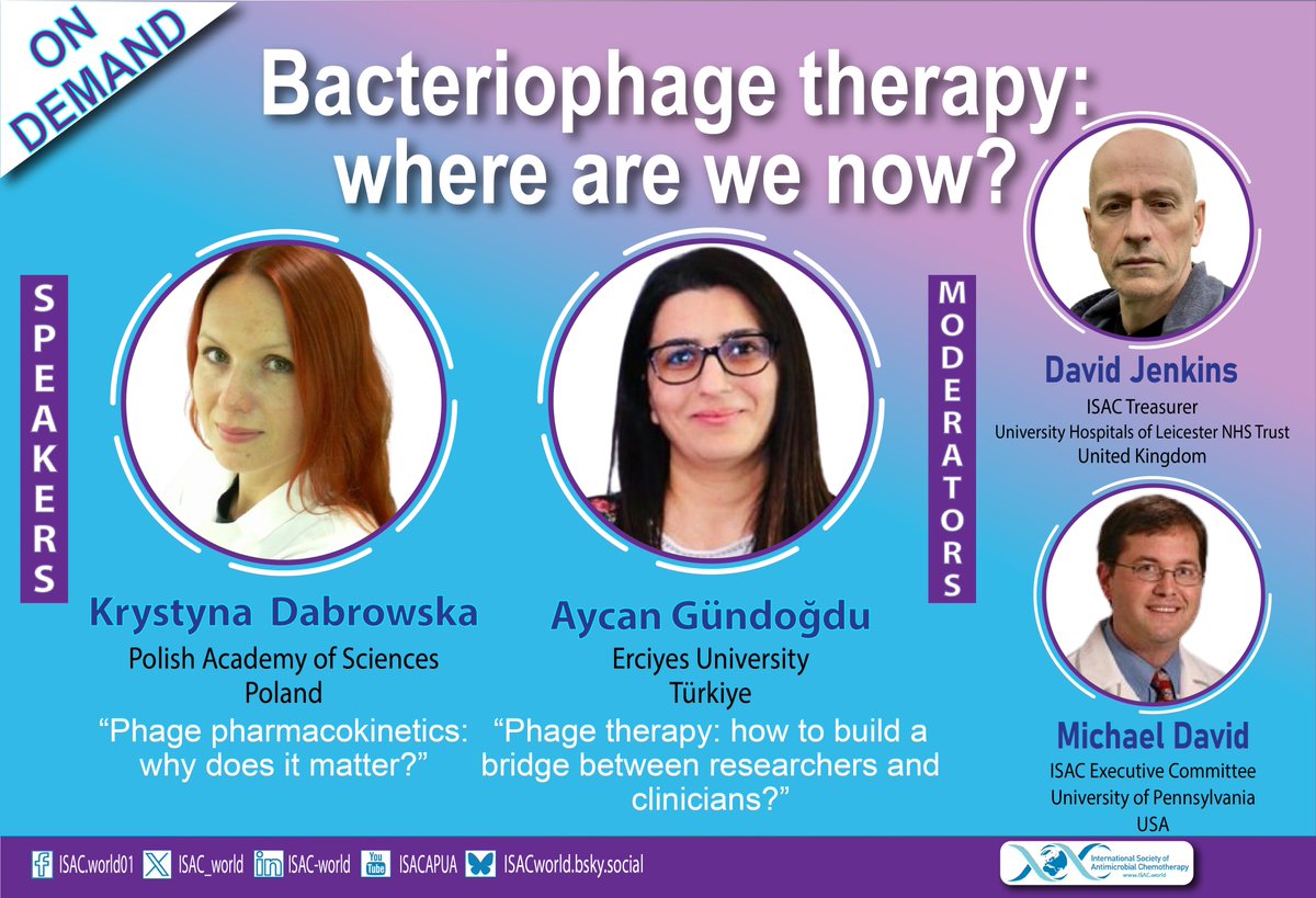 ISAC_world's tweet image. 🎥On demand | #Bacteriophage therapy

This session brings together two experts to share the latest research, clinical perspectives &amp;amp; practical strategies for fostering interdisciplinary dialogue &amp;amp; accelerating the clinical adoption of phage therapy
Watch⬇️
youtu.be/PjZzPxJaVuU