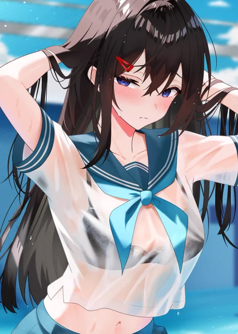 【お仕事告知】 本日発売の電撃萌王8月号付録「濡れ透け彼女にドキドキする本」にてイラストを描かせていただきました! ぜひ本誌をお手に取ってイラスト全体を見ていただけたらと思います