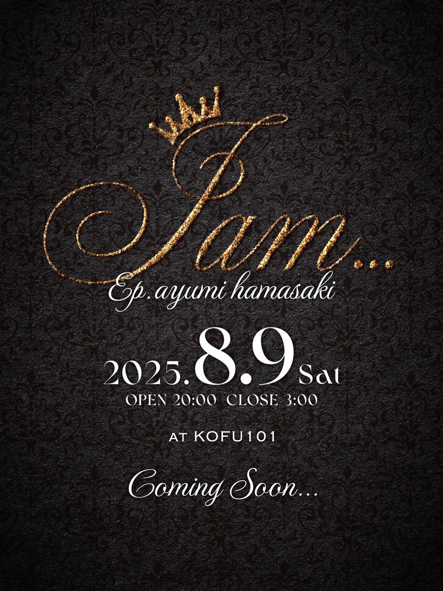 新たな伝説が今始まる...
.
.
.
I am... ep.ayumi hamasaki
.
.
.
日時：8月9日(土) 20:00〜3:00
.
.
.
Coming soon...
.
.
.
#浜崎あゆみ #ayumihamasaki #06300701