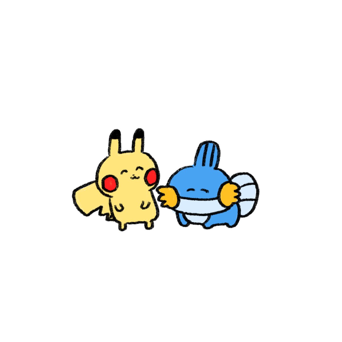 ミズゴロウ ,ピカチュウ 「」|🌻𝕪𝕦𝕔𝕙𝕦𝕞𝕚𝕦🌻のイラスト