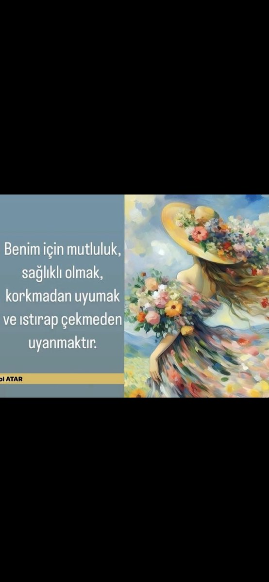 danay333a's tweet photo. Benim için mutluluk sağlıklı olmak korkmadan uyumak ve ızdırap çekmeden uyanmak #iskenderunbayan https://t.co/rt8EnR5YYw