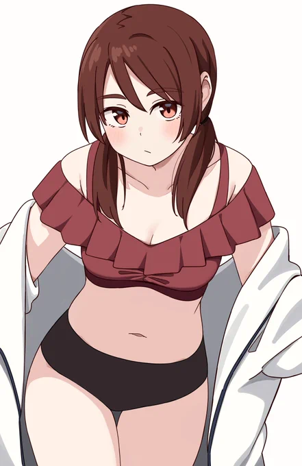 「泳がないの?」