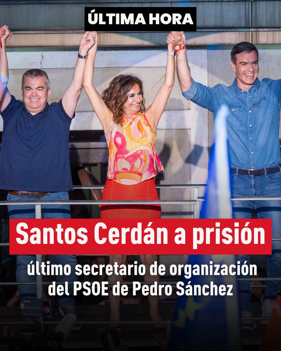 🔴 ÚLTIMA HORA | Santos Cerdán a prisión.

El número 2 de Pedro Sánchez en el PSOE a la cárcel tras declarar ante el juez.