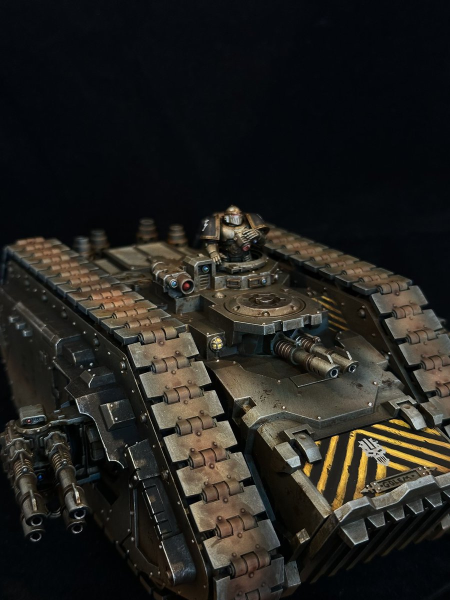 Thanks for helping me hit 500 followers! Not as much as my other socials but still super appreciated. Here’s my land raider Spartan for Iron Warriors. 
Reminder that I do YouTube videos. Check them out! Link in Bio.