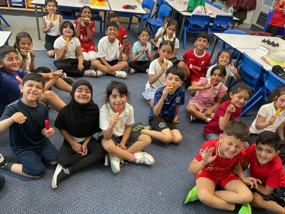 Year 1 and 2 are enjoying cooling down with an ice lolly after a great sports day! #WeExceed