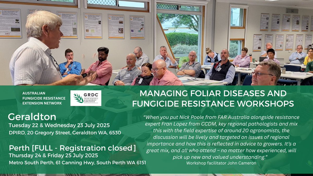 Put <a href="/Pooley_Nick_FAR/">Nick Poole</a> (<a href="/far_australia/">FAR Australia</a>) + Fran Lopez (<a href="/theCCDM/">CCDM</a>) + key regional pathologists and mix with the field expertise of ~20 agronomists = lively discussion targeted on issues of regional importance. It’s a great mix. #AFREN

Details: bit.ly/46gDhpE