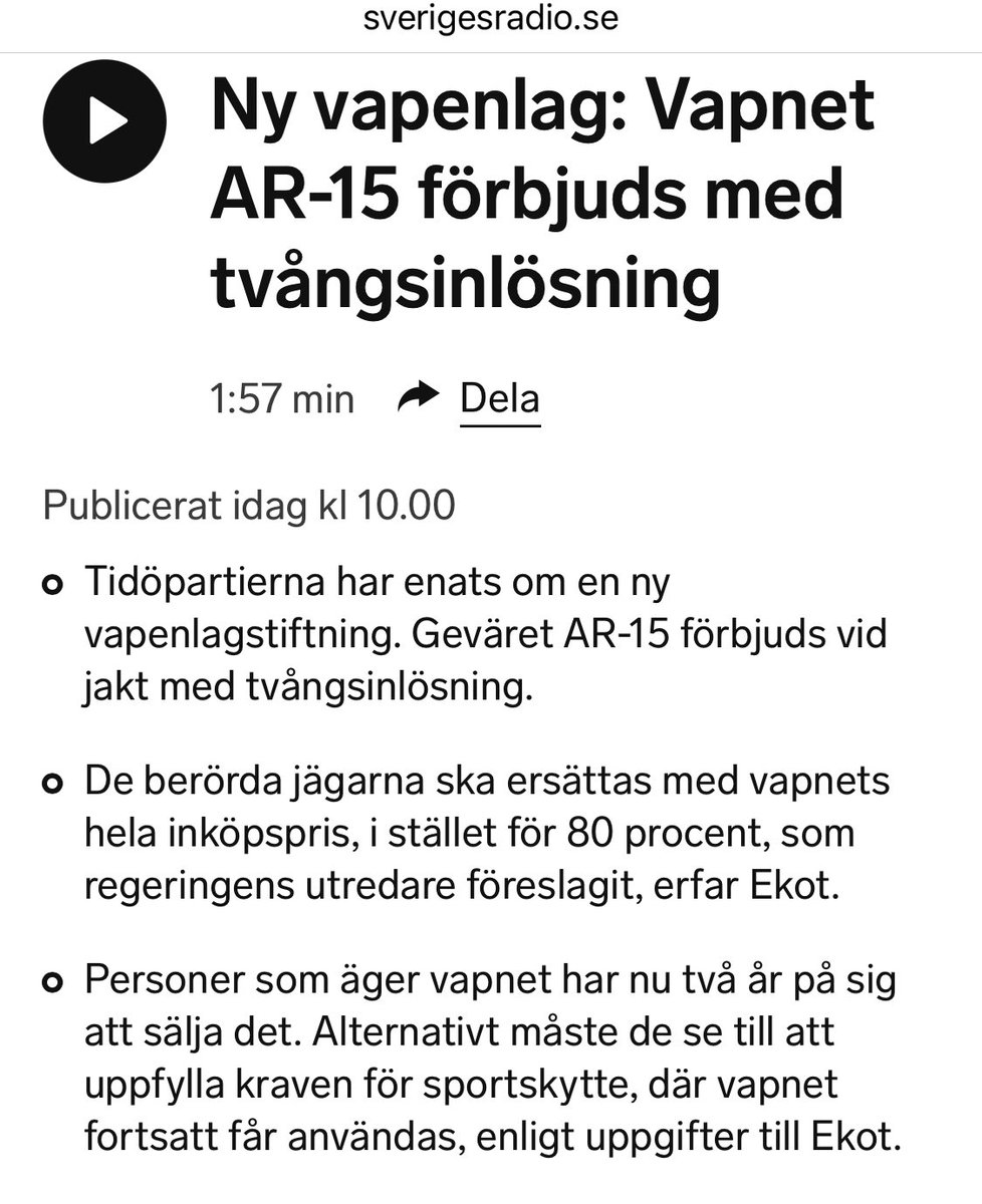 Tidöpartierna:

För dig som inte förstår problemet med att avväpna jägare i krigstider - men vill kunna byta kön på nätet.