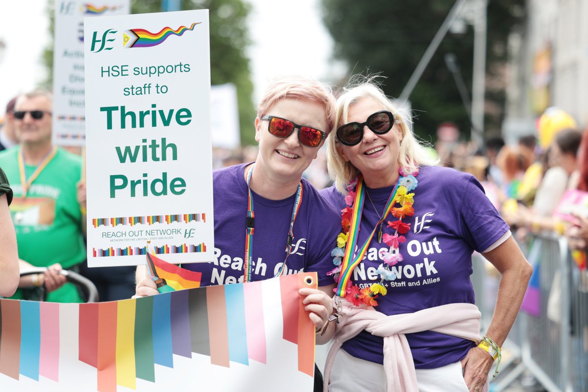 Our Reach Out Network members at Dublin Pride over the weekend 🏳‍🌈

The Reach Out Network is our national staff network for Lesbian, Gay, Bisexual, Transgender, Queer, Intersex or Asexual (LGBTQIA+) staff and allies. Reach Out Network members and HSE staff will participate in