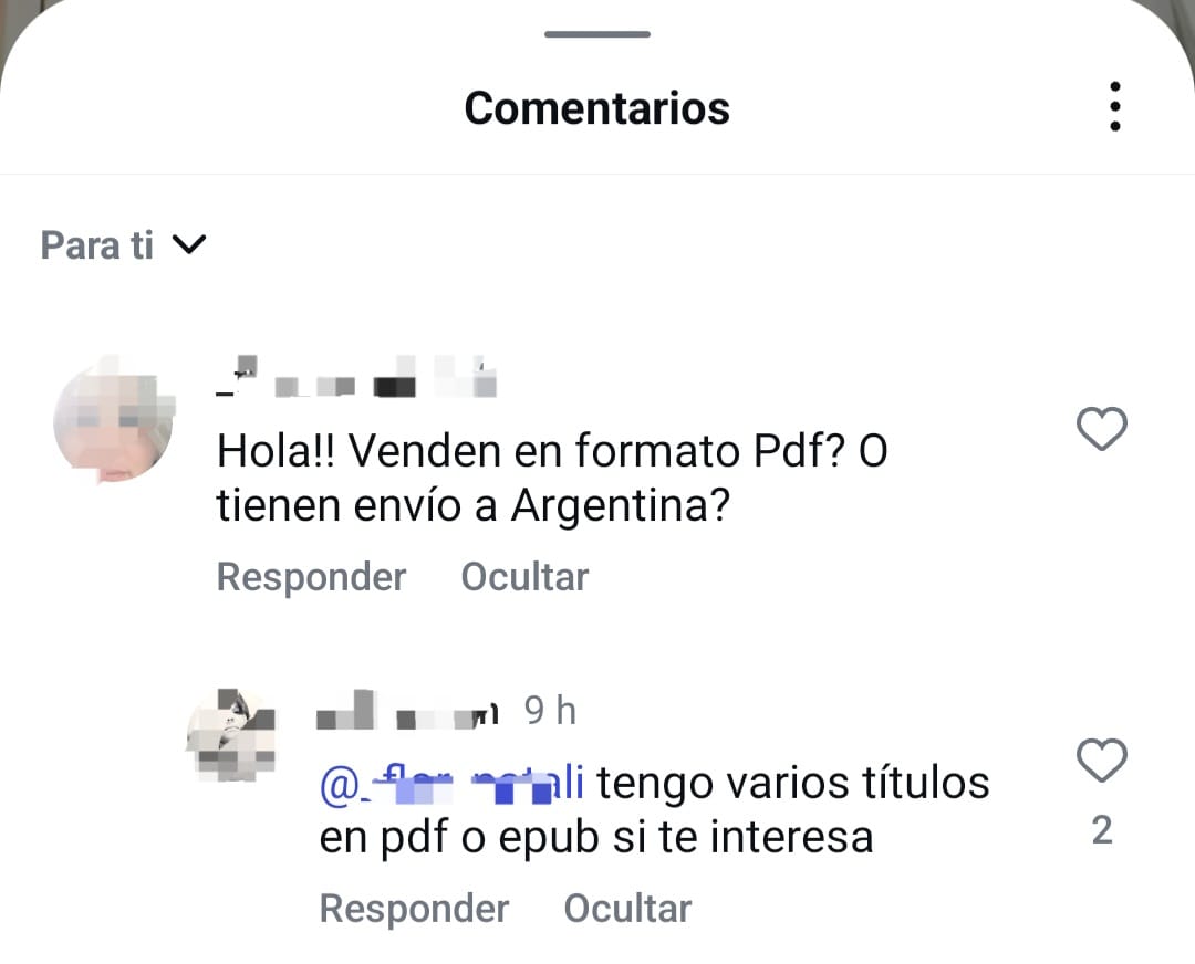 Nos gusta muchísimo ganar popularidad y que cada vez más personitas se interesen por nuestros libros. De hecho, te invitamos a que prestes tus ejemplares a amigues todas las veces que te apetezca. Pero de ahí a venir a nuestras redes a ofrecer nuestras novelas PIRATEADAS...
