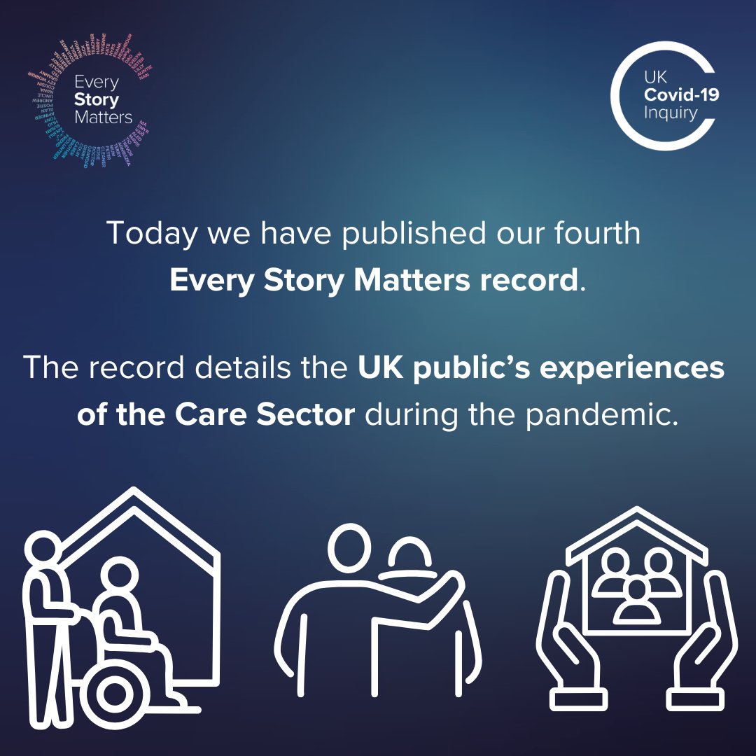 covidinquiryuk's tweet image. 🧵/1  We have just published our new Every Story Matters record.

It is part of the evidence in our sixth investigation: Care Sector (Module 6).

#EveryStoryMatters